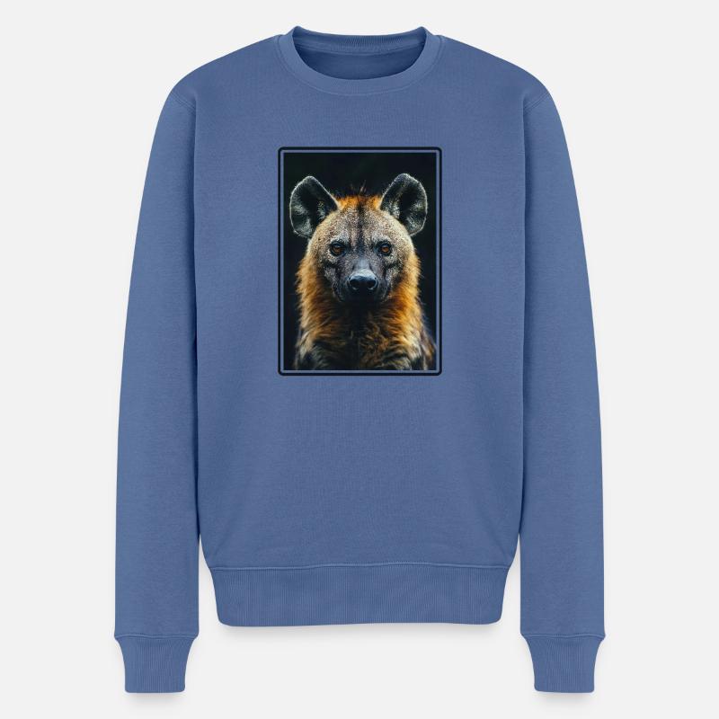 Hyänen Hyäne - Männer Premium Bio Pullover - Taubenblau