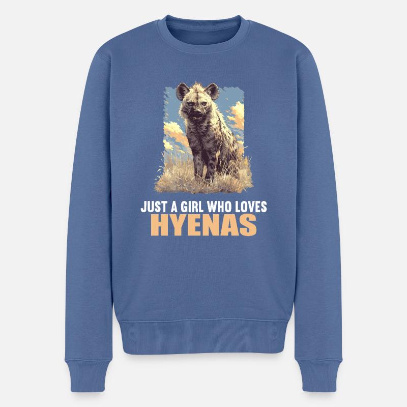Hyänen Hyäne - Männer Premium Bio Pullover - Taubenblau