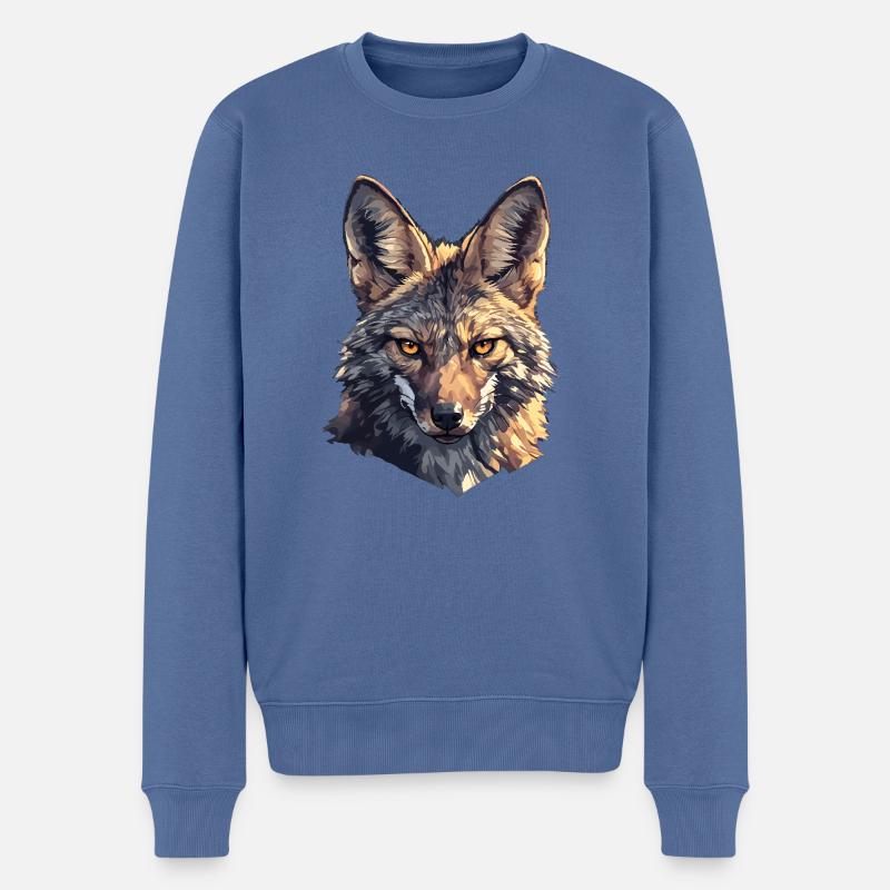 Schakale Schakal - Männer Premium Bio Pullover - Taubenblau