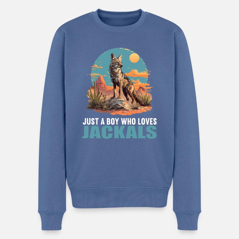 Schakale Schakal - Männer Premium Bio Pullover - Taubenblau