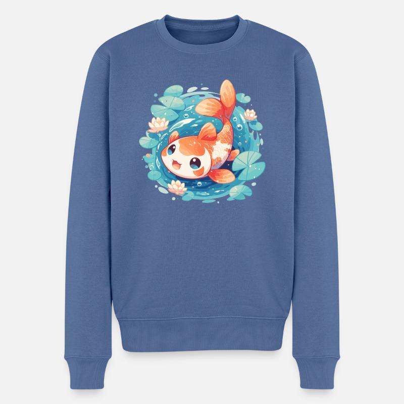 Kois Koi Karpfen - Männer Premium Bio Pullover - Taubenblau