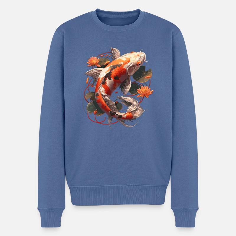 Kois Koi Karpfen - Männer Premium Bio Pullover - Taubenblau