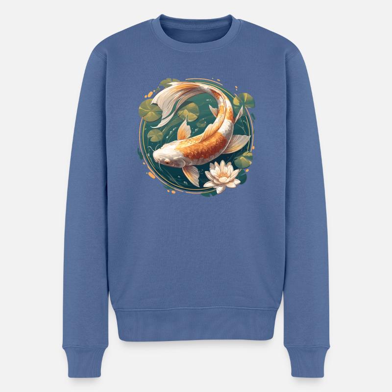 Koi Koi Carpe - Pull Premium bio Homme - bleu pigeon