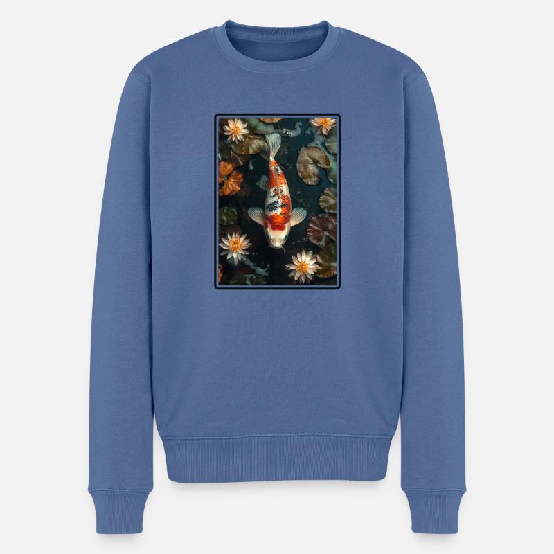 Kois Koi Karpfen - Männer Premium Bio Pullover - Taubenblau