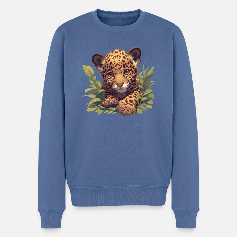Jaguare Jaguar - Männer Premium Bio Pullover - Taubenblau