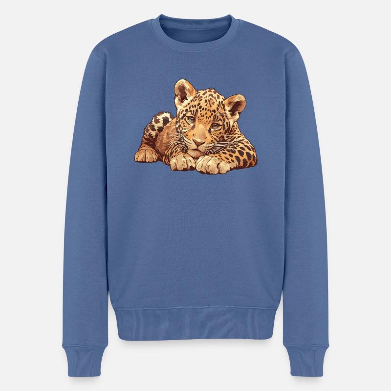 Jaguare Jaguar - Männer Premium Bio Pullover - Taubenblau