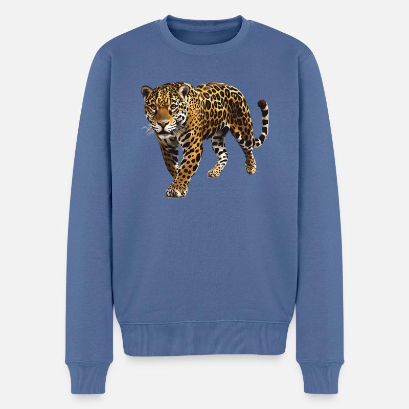 Jaguare Jaguar - Männer Premium Bio Pullover - Taubenblau