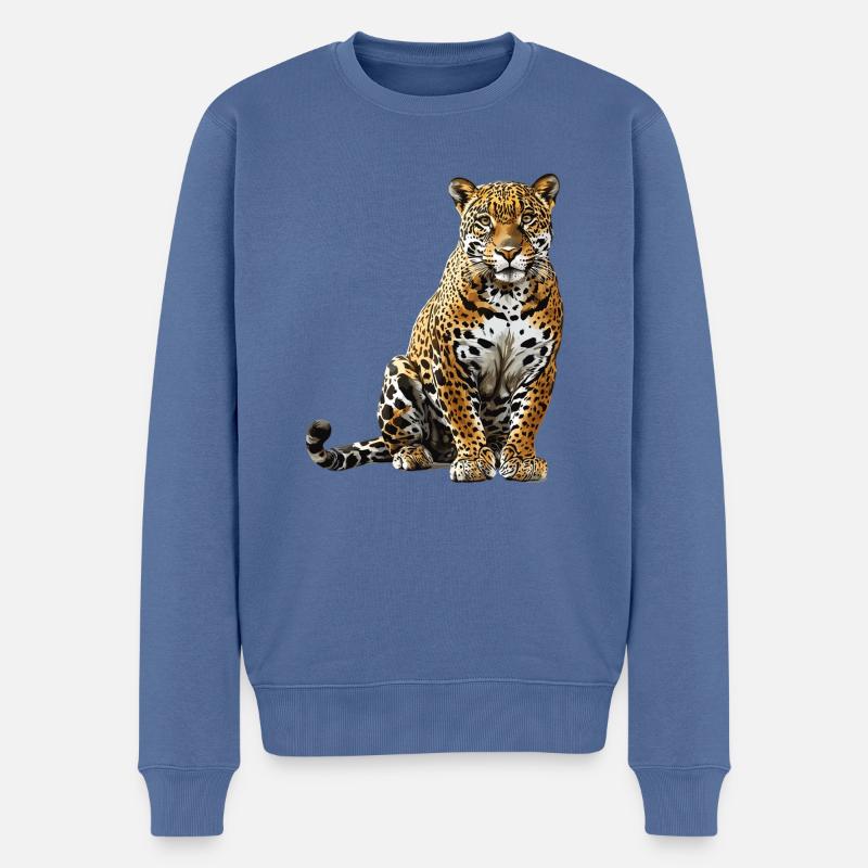 Jaguare Jaguar - Männer Premium Bio Pullover - Taubenblau