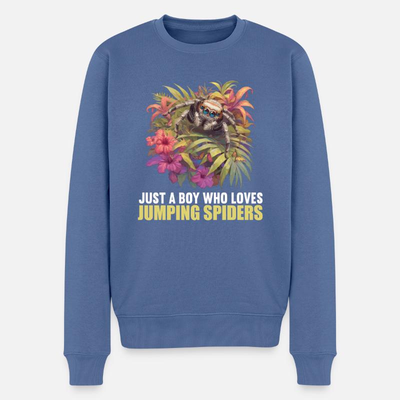 Araignée sauteuse Springspinnen Springspinne - Pull Premium bio Homme - bleu pigeon