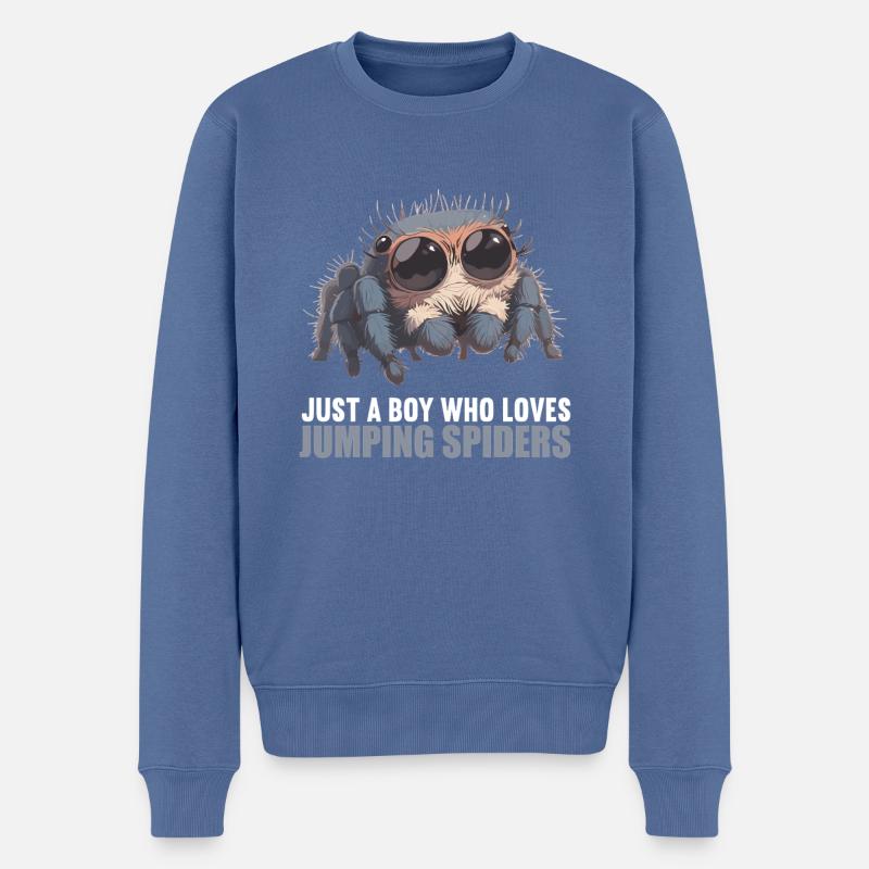 Araignée sauteuse Springspinnen Springspinne - Pull Premium bio Homme - bleu pigeon