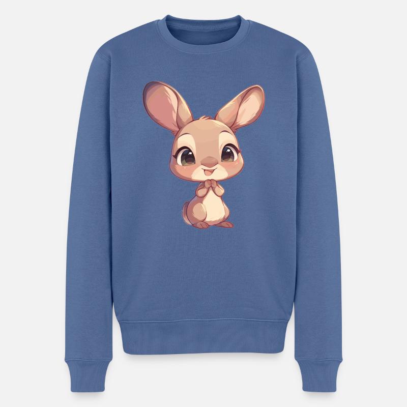 Kängurus Känguru - Männer Premium Bio Pullover - Taubenblau