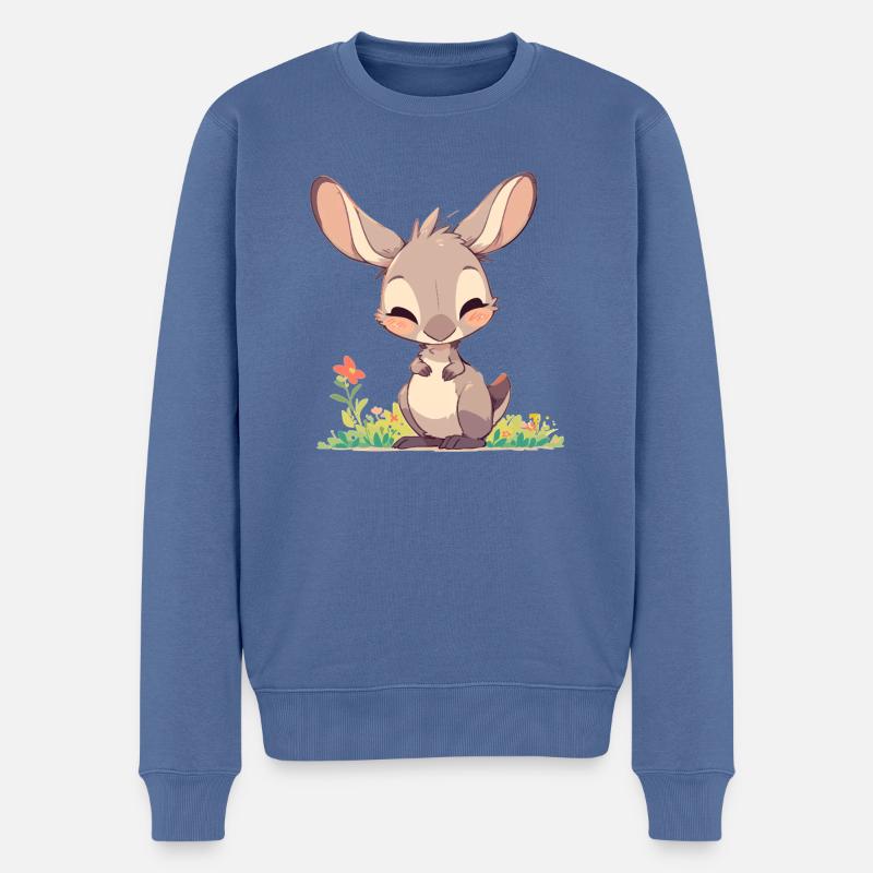 Kangourous Kangourou - Pull Premium bio Homme - bleu pigeon