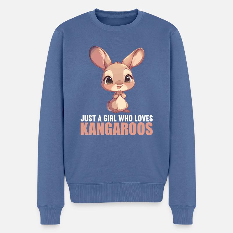 Kängurus Känguru - Männer Premium Bio Pullover - Taubenblau