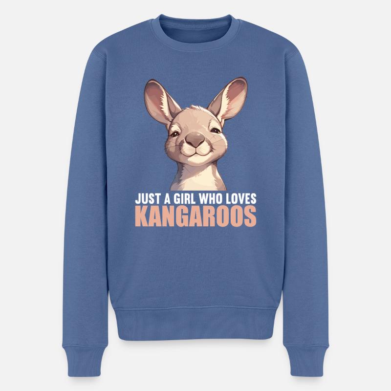 Kängurus Känguru - Männer Premium Bio Pullover - Taubenblau