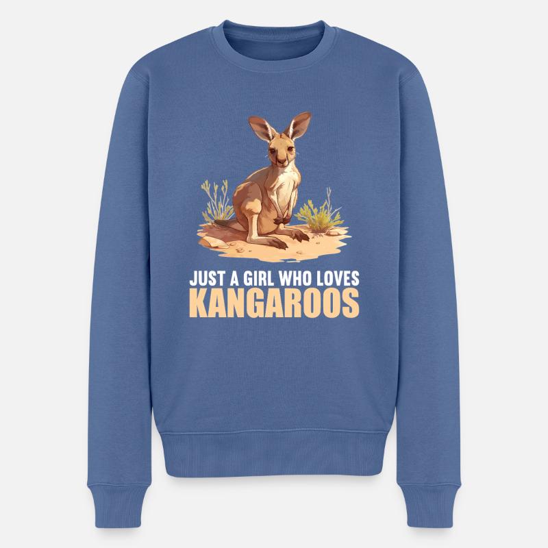 Kängurus Känguru - Männer Premium Bio Pullover - Taubenblau