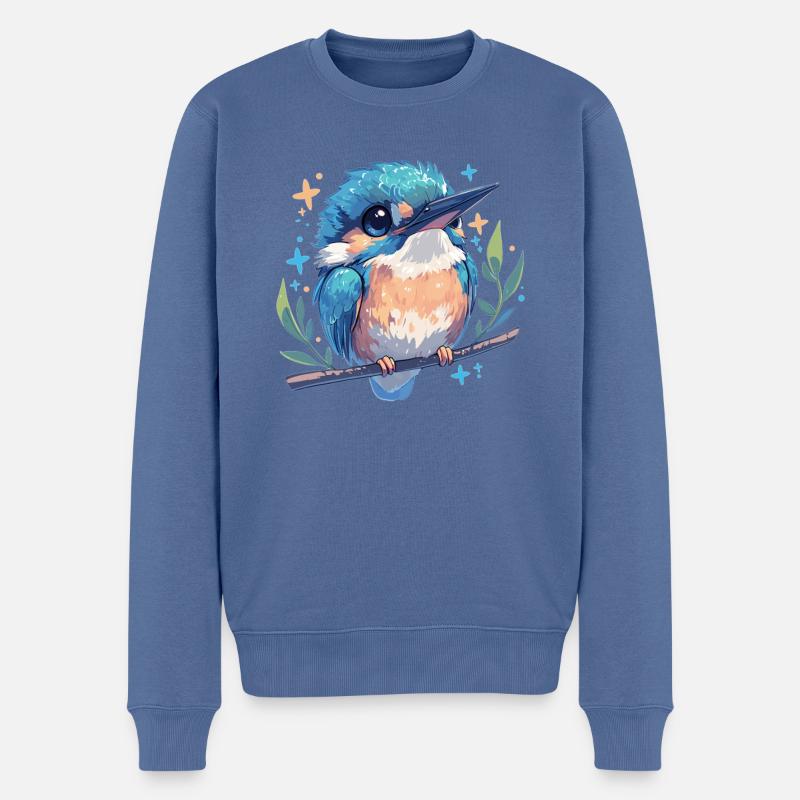 Eisvögel Eisvogel - Männer Premium Bio Pullover - Taubenblau