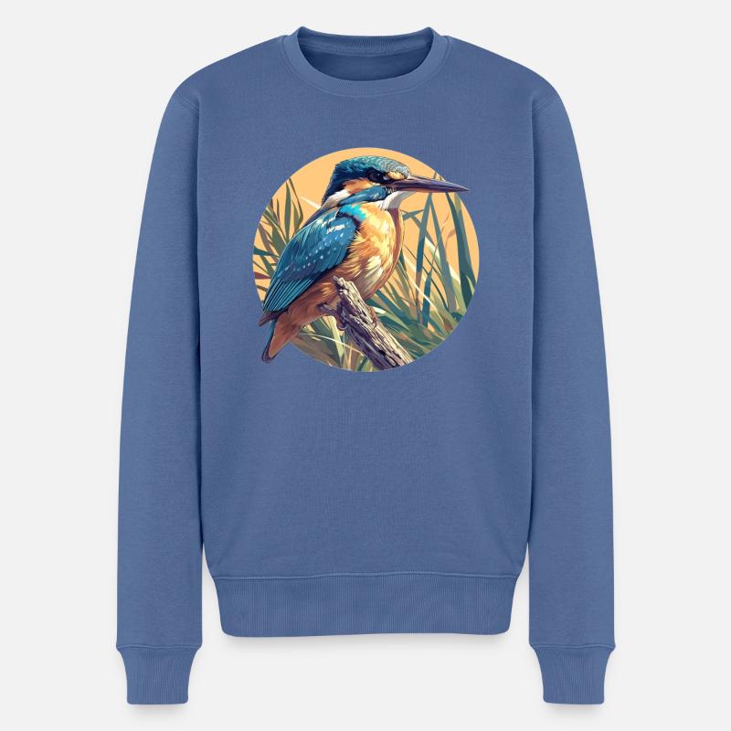 Eisvögel Eisvogel - Männer Premium Bio Pullover - Taubenblau
