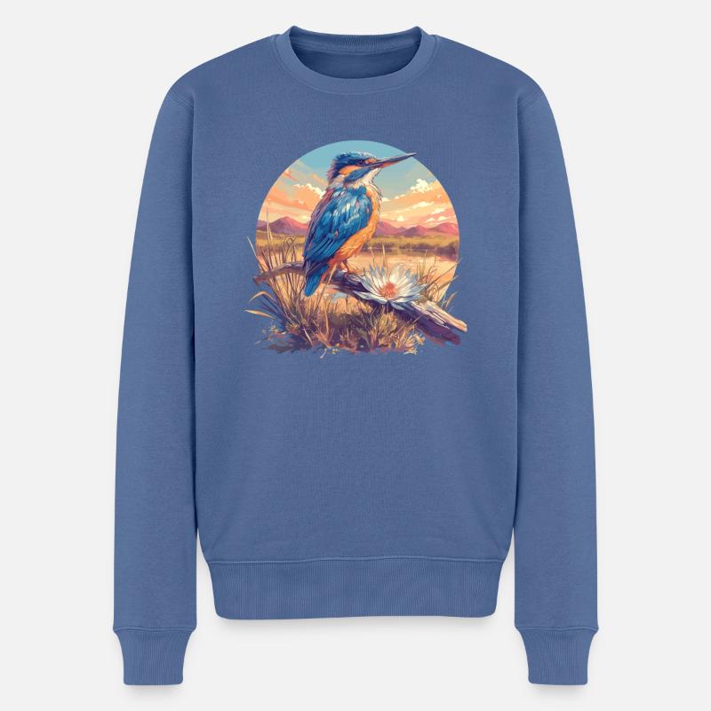 Eisvögel Eisvogel - Männer Premium Bio Pullover - Taubenblau