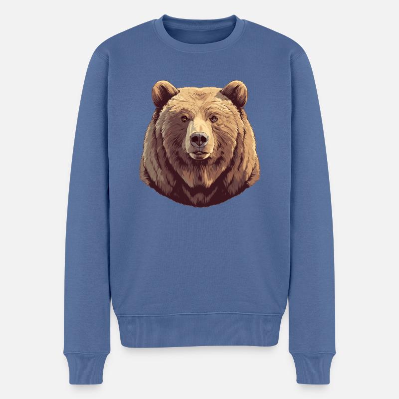 Kodiakbären Kodiakbär - Männer Premium Bio Pullover - Taubenblau