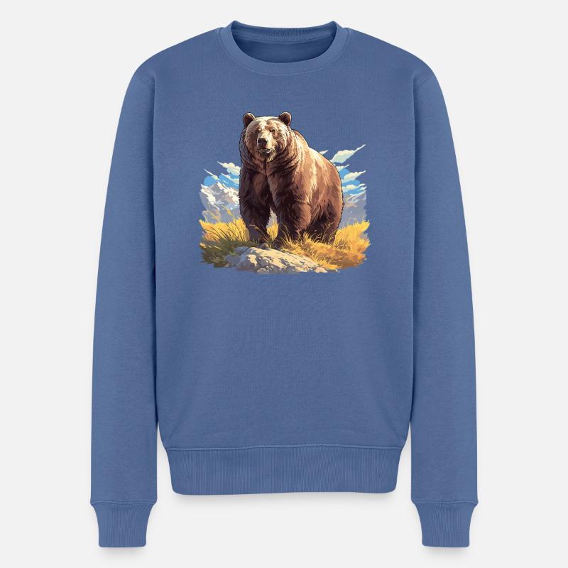 Kodiakbären Kodiakbär - Männer Premium Bio Pullover - Taubenblau