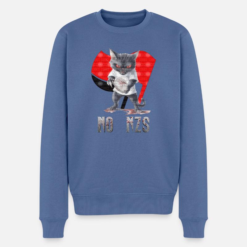 Cat no NZS Antifa - Pull Premium bio Homme - bleu pigeon