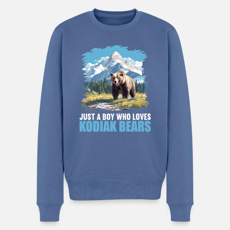 Kodiakbären Kodiakbär - Männer Premium Bio Pullover - Taubenblau