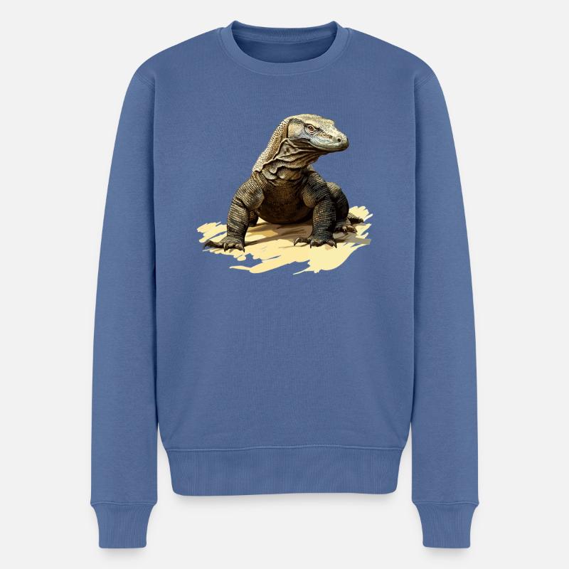 Komodowarane Komodowaran - Männer Premium Bio Pullover - Taubenblau