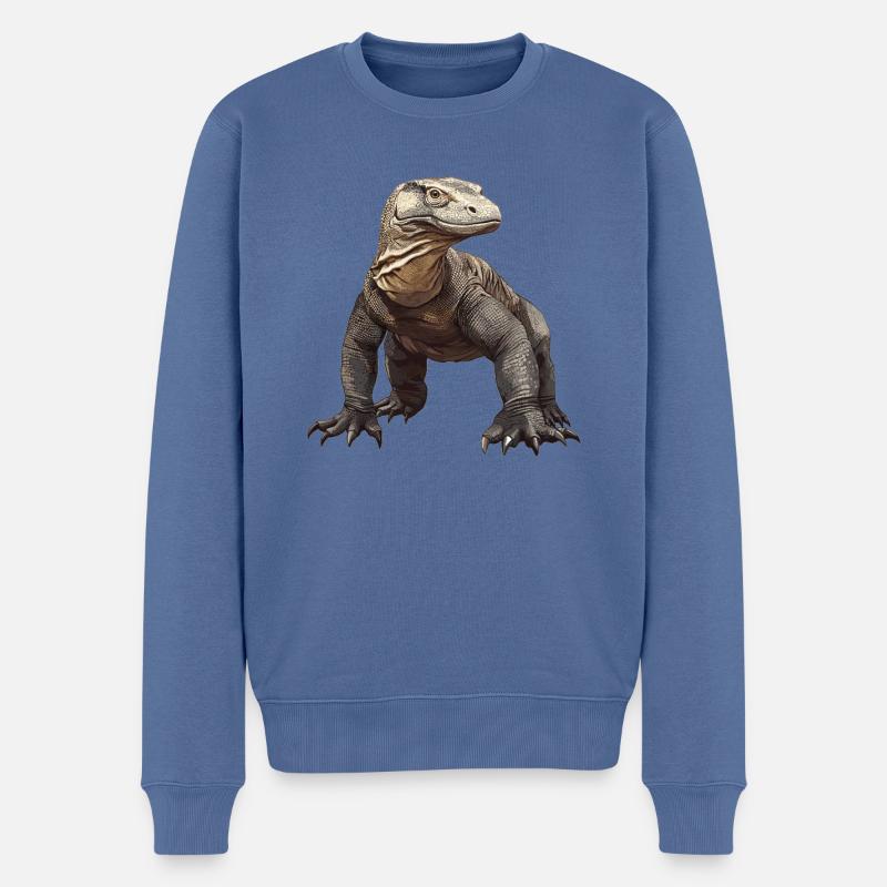 Komodowarane Komodowaran - Männer Premium Bio Pullover - Taubenblau