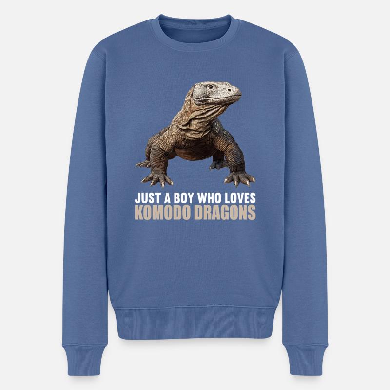Komodowarane Komodowaran - Männer Premium Bio Pullover - Taubenblau