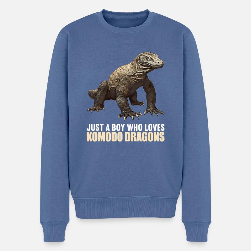 Komodowarane Komodowaran - Männer Premium Bio Pullover - Taubenblau