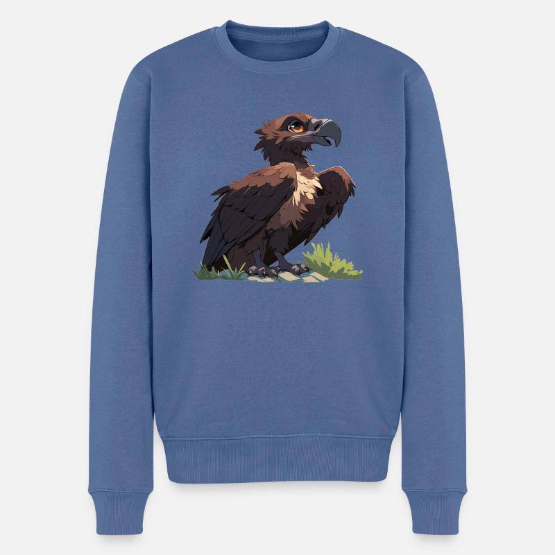 Vulture Geier - Männer Premium Bio Pullover - Taubenblau