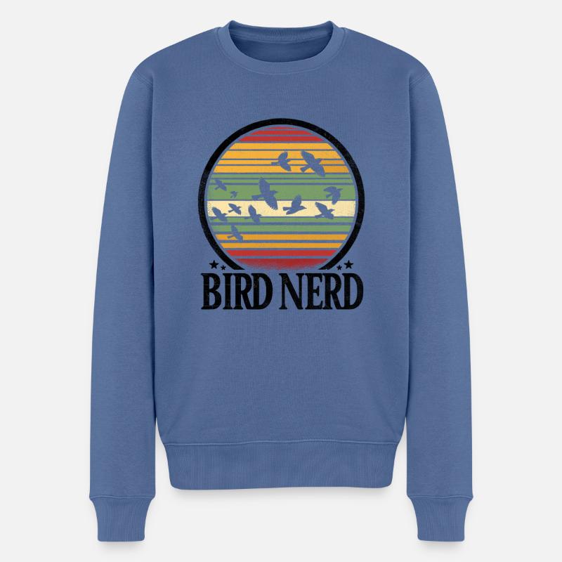 Vogel Nerd Vogelbeobachtung Vogelbeobachter Vogelbeobachter Vögel - Männer Premium Bio Pullover - Taubenblau