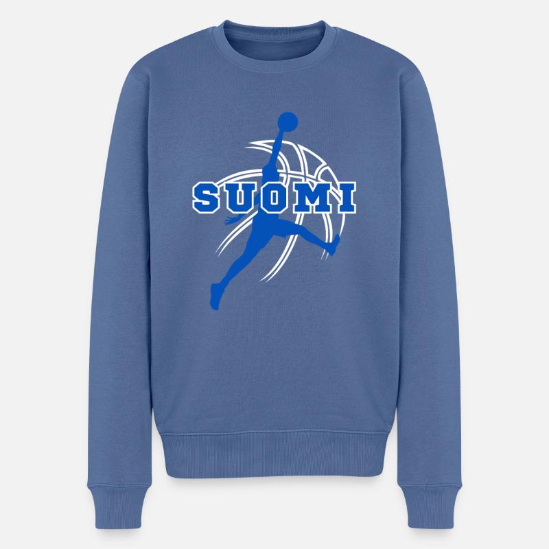 La Finlande, mon pays ! - Pull Premium bio Homme - bleu pigeon
