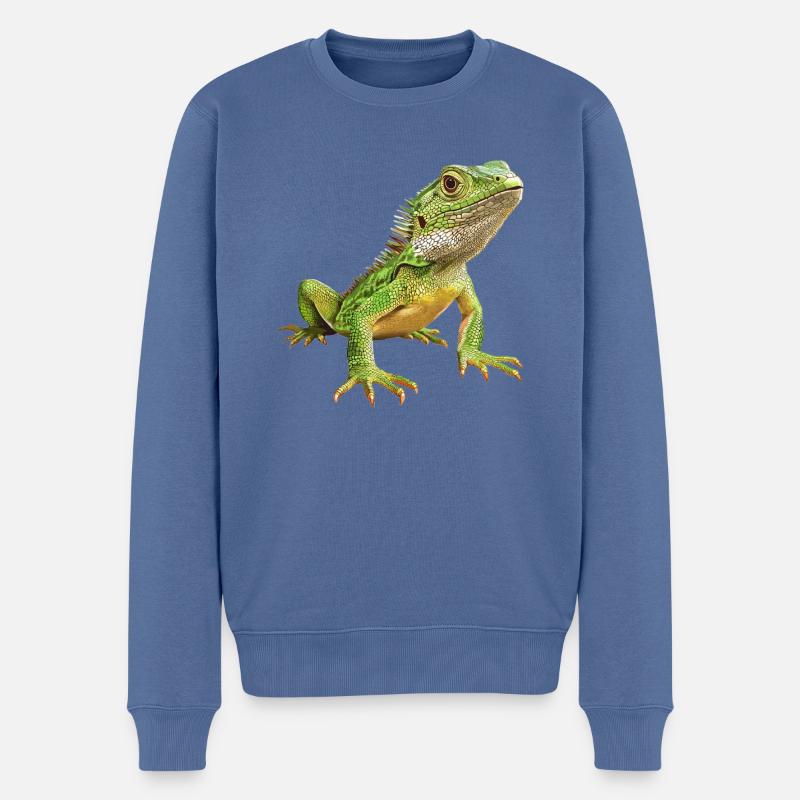 Eidechsen Eidechse - Männer Premium Bio Pullover - Taubenblau