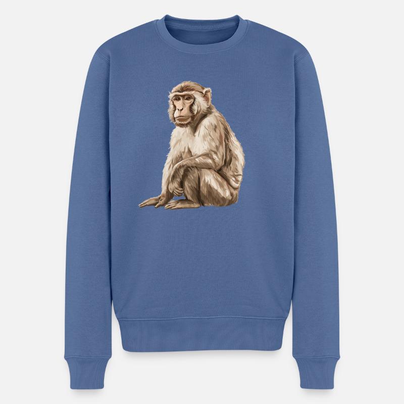 Macaque Macaque - Pull Premium bio Homme - bleu pigeon