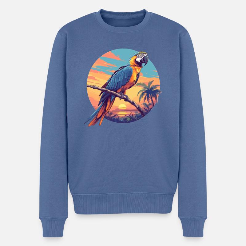 Aras Ara - Männer Premium Bio Pullover - Taubenblau