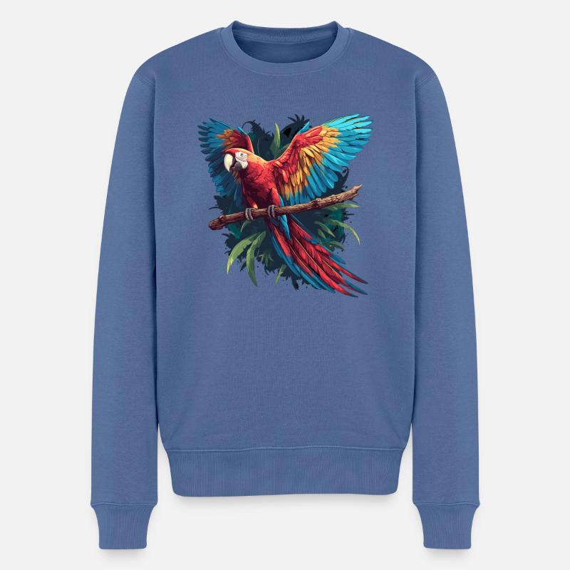 Aras Ara - Männer Premium Bio Pullover - Taubenblau