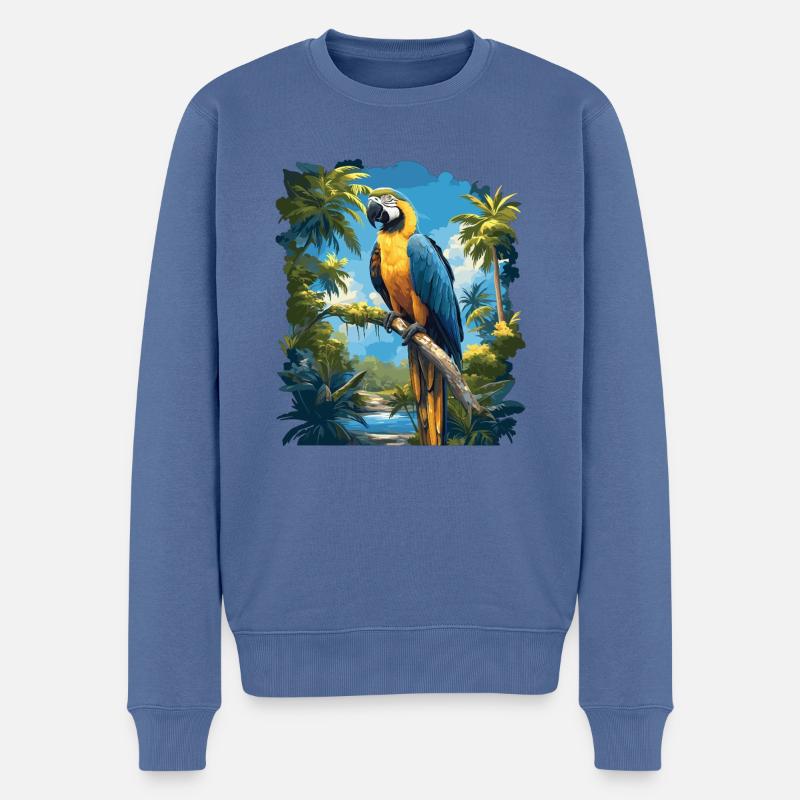 Aras Ara - Männer Premium Bio Pullover - Taubenblau