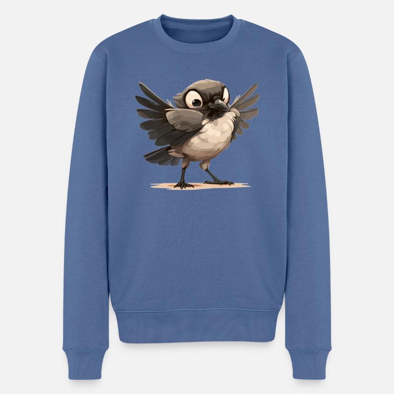 Elstern Elster - Männer Premium Bio Pullover - Taubenblau