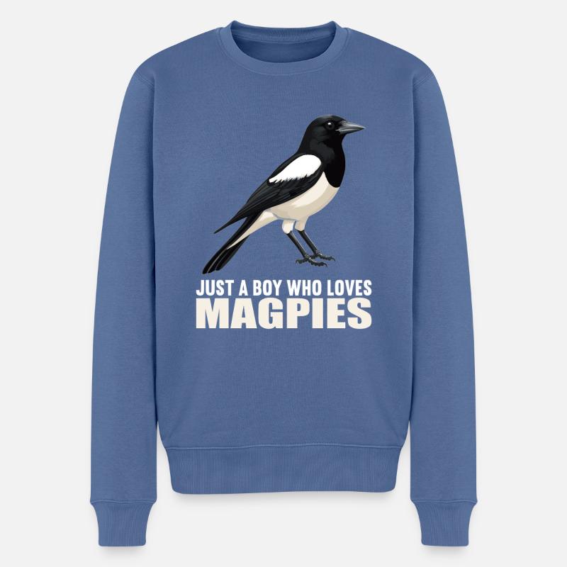 Elstern Elster - Männer Premium Bio Pullover - Taubenblau