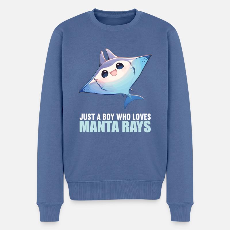 Mantas Manta Rochen - Männer Premium Bio Pullover - Taubenblau