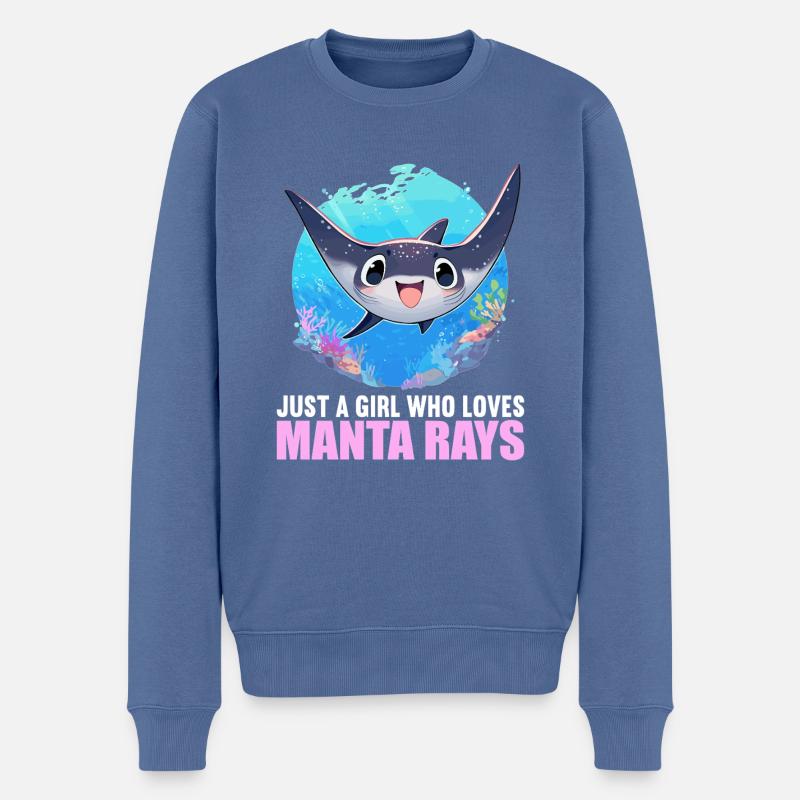 Mantas Manta Rochen - Männer Premium Bio Pullover - Taubenblau