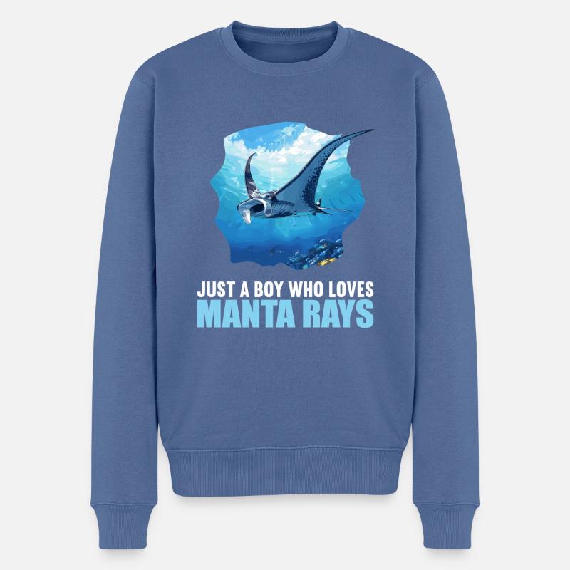 Mantas Manta Rochen - Männer Premium Bio Pullover - Taubenblau