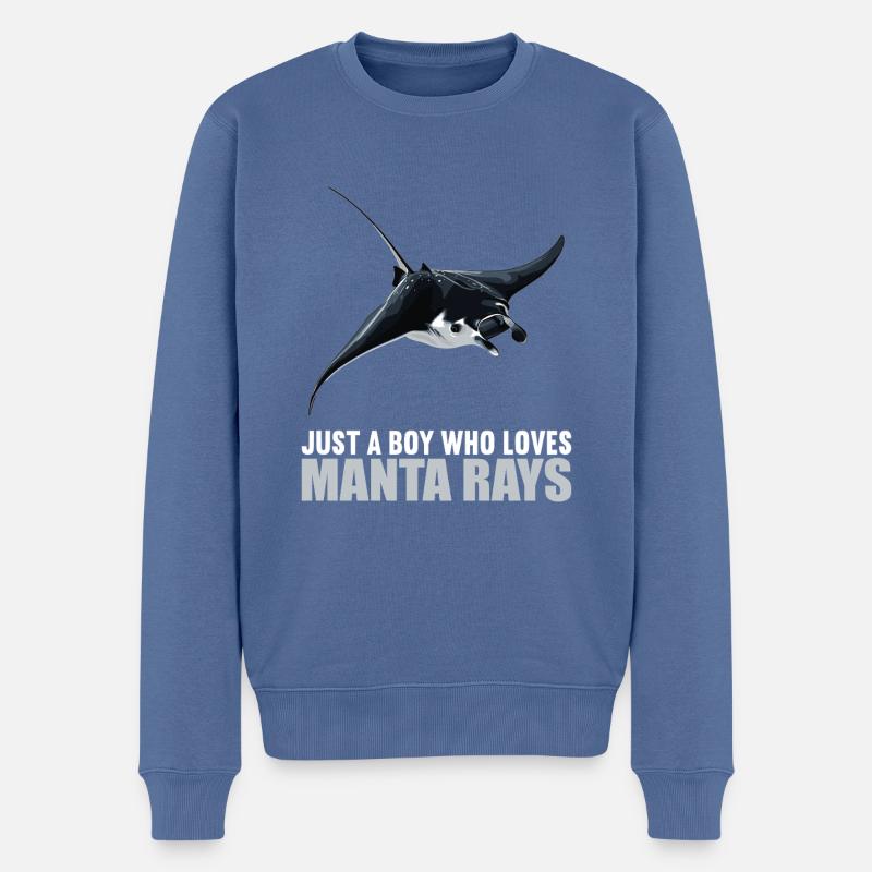 Mantas Manta Rochen - Männer Premium Bio Pullover - Taubenblau