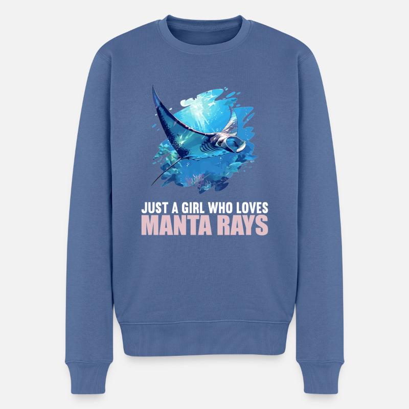 Mantas Manta Rochen - Männer Premium Bio Pullover - Taubenblau