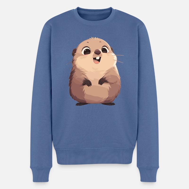 Murmeltiere Murmeltier - Männer Premium Bio Pullover - Taubenblau