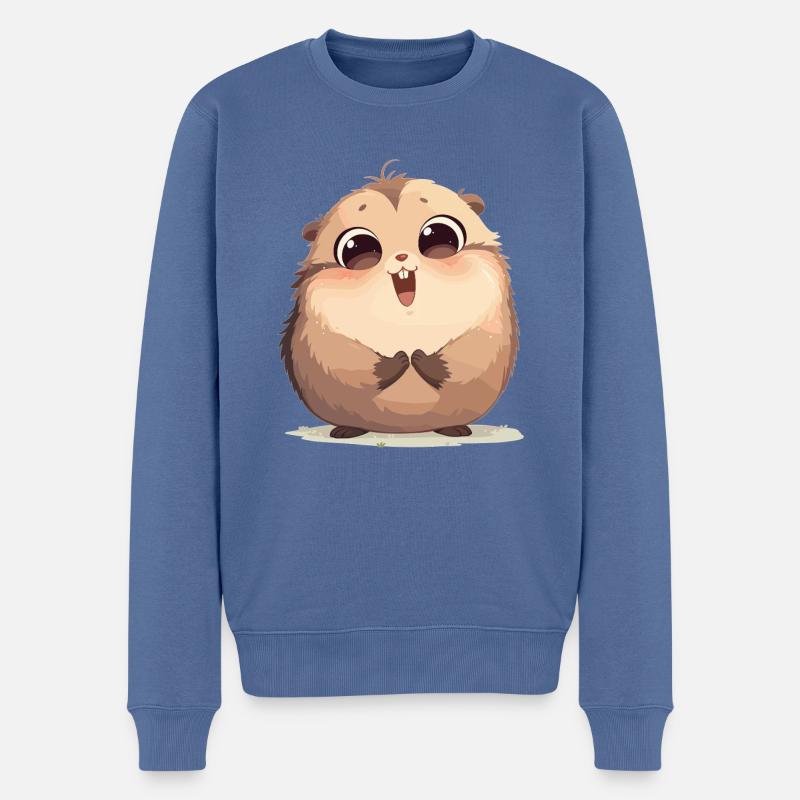 Marmottes Marmottes - Pull Premium bio Homme - bleu pigeon