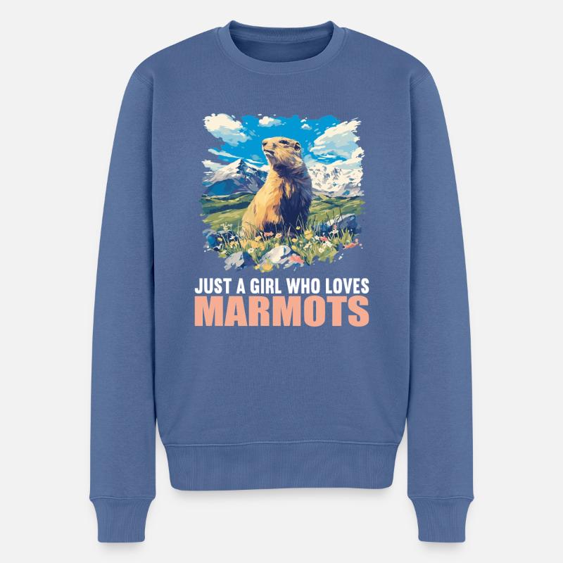 Murmeltiere Murmeltier - Männer Premium Bio Pullover - Taubenblau