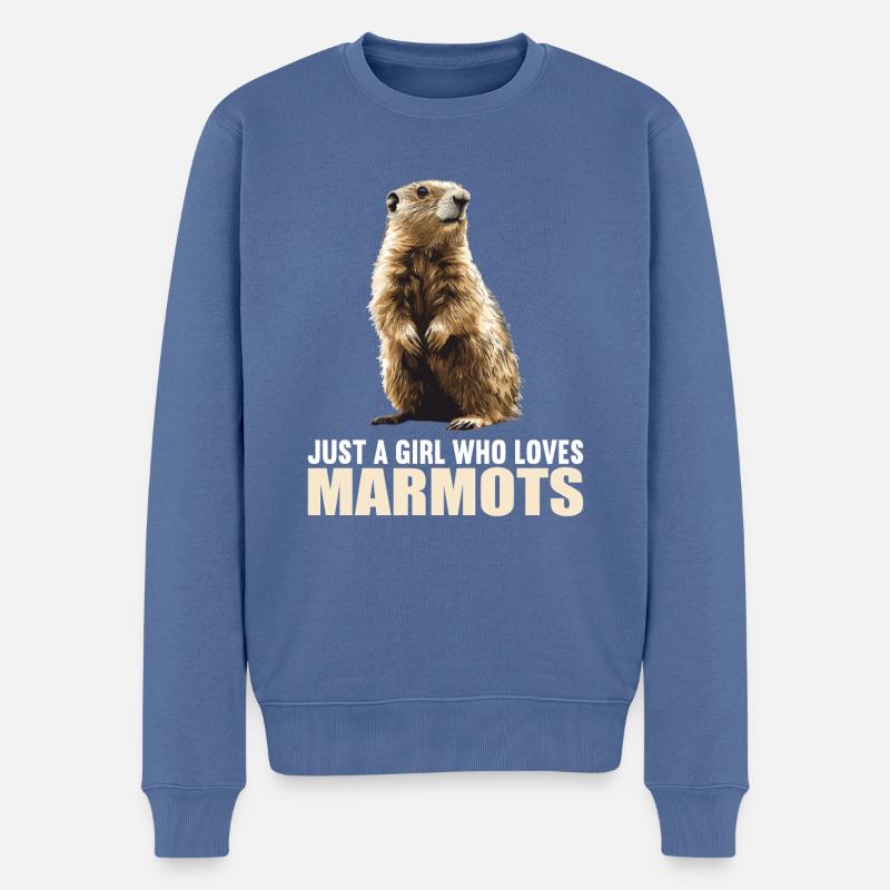 Marmottes Marmottes - Pull Premium bio Homme - bleu pigeon
