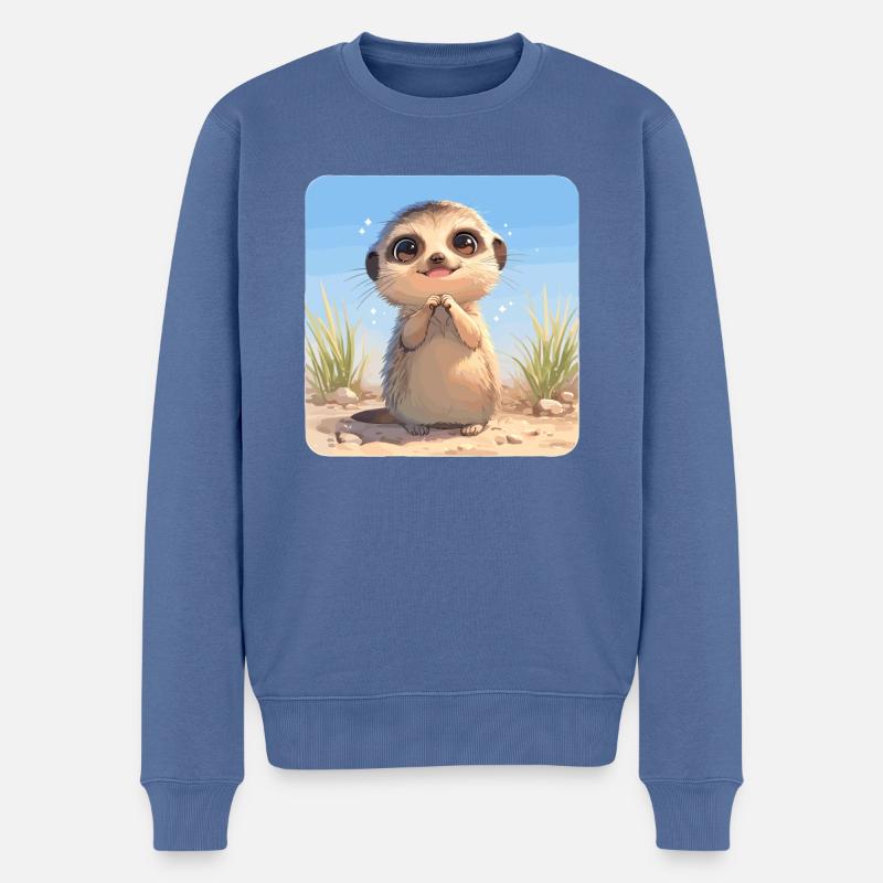 Meerkat Erdmännchen - Pull Premium bio Homme - bleu pigeon